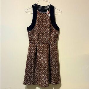 NWT H&M Black & Bronze A-Line Dress - Women’s 4‎